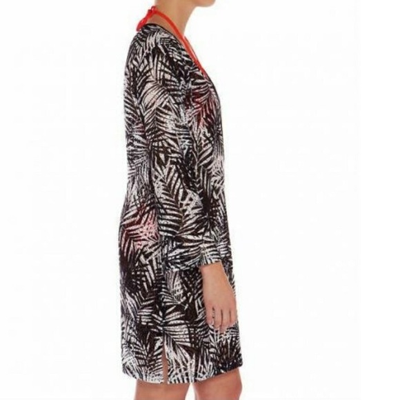 Mario Serrani palm leaf beach swimsuit cover up s - Picture 3 of 6